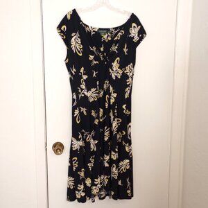 Ralph Lauren Surplice Floral Career Dress